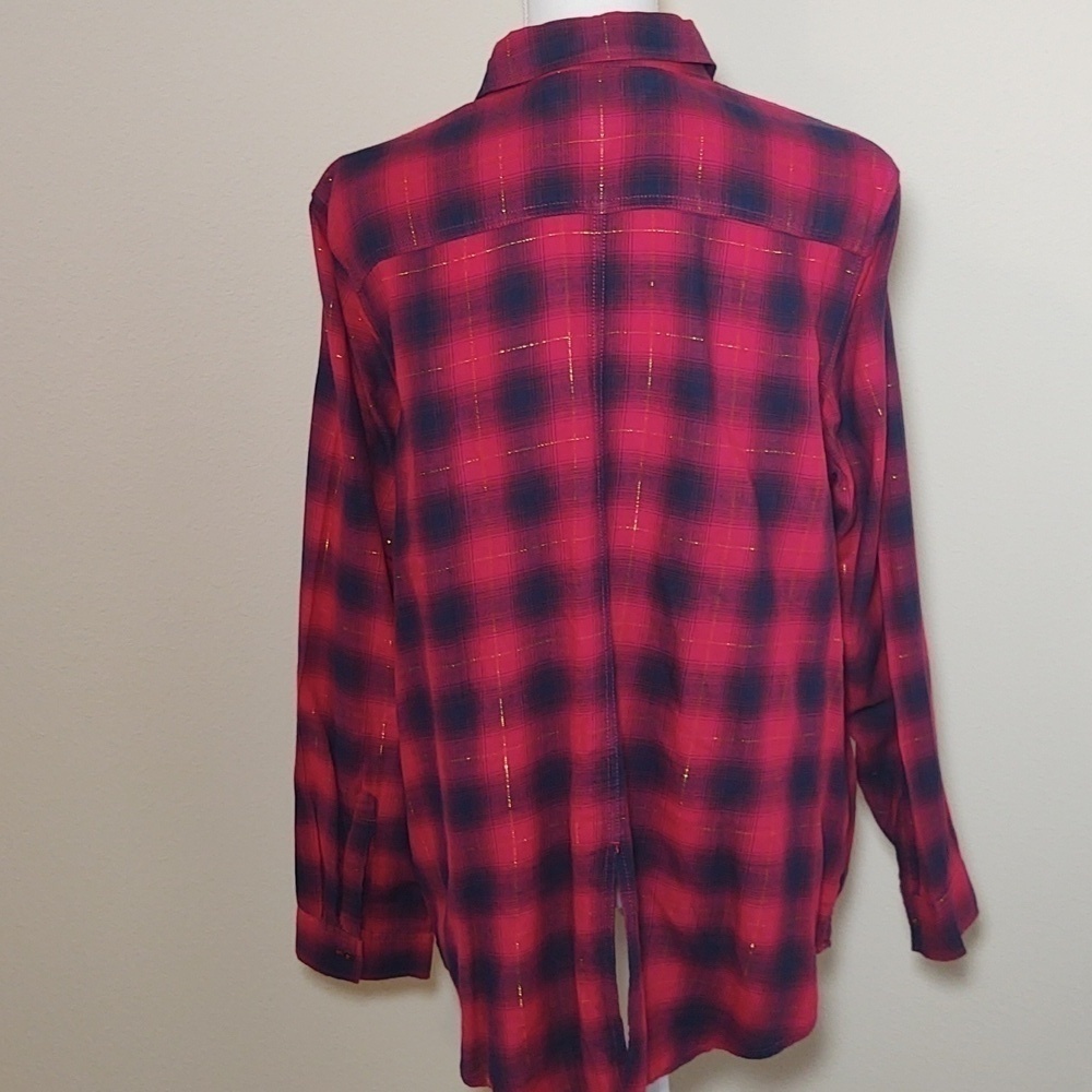 Tommy Hilfiger Women's Long Sleeve Button Up Plaid Shirt - Picture 4 of 14
